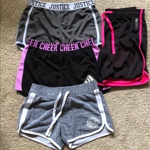 4 pairs girls justice shorts